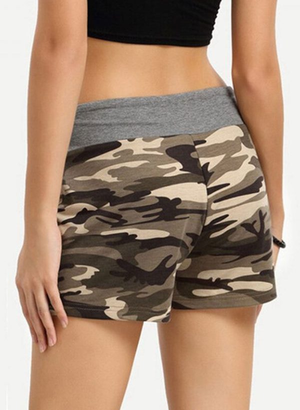 Women's Shorts Camouflage Drawstring Shorts